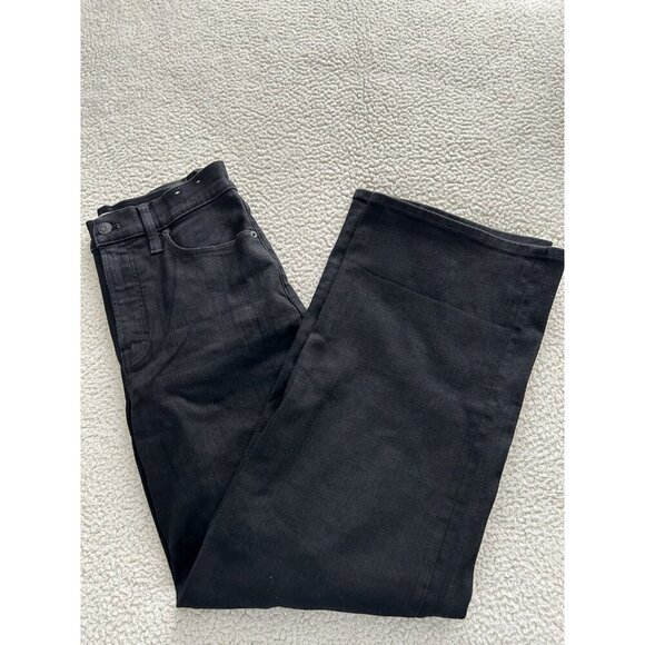 MADEWELL $138 The Perfect Vintage Wide-Leg Jeans in Black Rinse Wash Size 28 - Picture 7 of 15